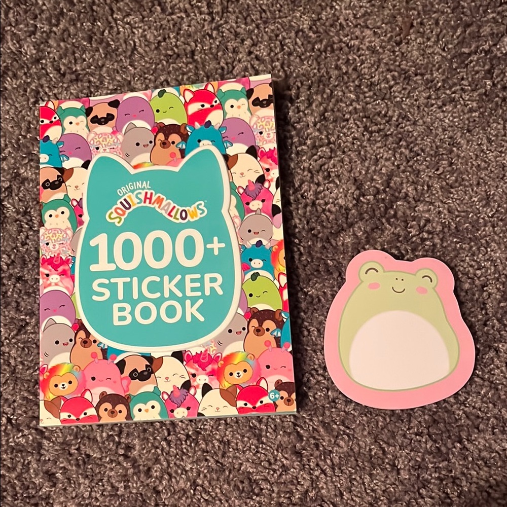 Squishmallows 1000+ Sticker Book And Squishmallow Frog Post It Notes